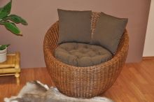 Ratanové křeslo Gentong brown wash s polstrem