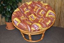 Ratanový papasan 110 cm  medový polstr hnědý list 