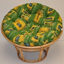 Ratanový papasan 110 cm medový polstr zelený