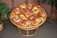 Ratanový papasan brown wash 100 cm polstr hnědý list