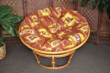 Ratanový papasan brown wash 110 cm polstr hnědý list