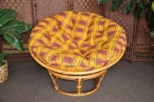 Ratanový papasan brown wash 110 cm polstr okrový