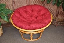 Ratanový papasan brown wash 110 cm polstr vínový