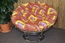Ratanový papasan 110 cm hnědý polstr hnědý list