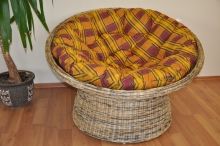 Ratanový papasan wicker mix polstr okrový