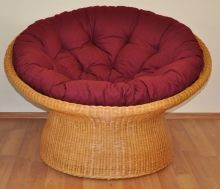 Ratanový papasan wicker polstr vínový