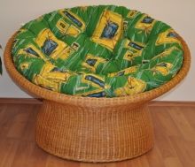 Ratanový papasan wicker polstr zelený