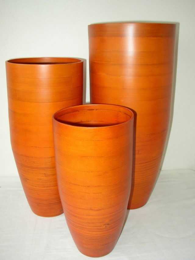 Bambusová váza klasik oranžová velikost L | RYCHLÉ DODÁNÍ