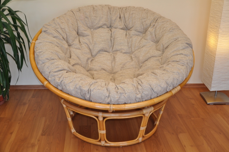 Ratanový papasan 130 cm medový - polstr Ebony SLEVA 4 % | RYCHLÉ DODÁNÍ