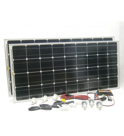 SO124 - 200W solární systém 12V + 5V USB + LED osvětlení