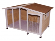 Bouda pro psa devn s prhlednou stnou KERBL OVERVIEW 134x92x82 cm