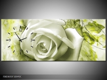 AKCE! Hodiny v obraze - kvtina 100x40 cm