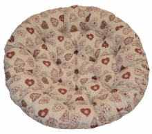 Polstr na keslo papasan 100 cm motiv erven srdce