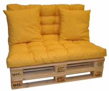 Polstry na paletový nábytek - látka žlutý melír