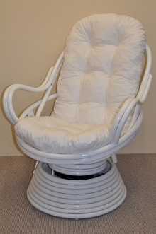 AKCE! Ratanov houpac keslo Swivel bl polstr bl
