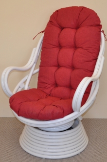 Ratanov houpac keslo Swivel bl polstr vnov melr