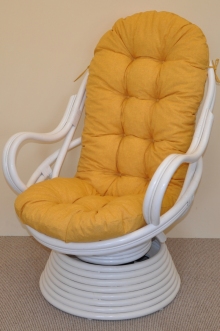 Ratanov houpac keslo Swivel bl polstr lut melr