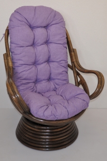 Ratanov houpac keslo Swivel hnd polstr fialov melr