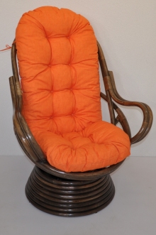 Ratanov houpac keslo Swivel hnd polstr oranov melr