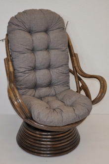 Ratanov houpac keslo Swivel hnd polstr ed melr