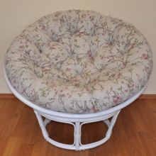 AKCE! Ratanov papasan 100 cm bl, polstr motiv ptci