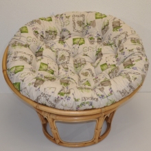Ratanov papasan 100 cm medov polstr motiv fialky