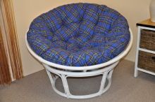 Ratanov papasan 110 cm bl, polstr modr