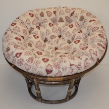 Ratanov papasan 110 cm hnd polstr motiv erven srdce