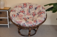 Ratanov papasan 110 cm hnd polstr motiv vlajky