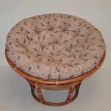 Ratanov papasan 110 cm koak, polstr levandule