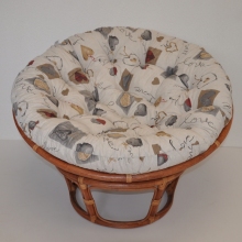 Ratanov papasan 110 cm koak, polstr motiv srdce LOVE