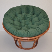 Ratanov papasan 110 cm koak, polstr tmav zelen melr