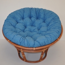 AKCE! Ratanov papasan 110 cm koak, polstr tyrkysov melr