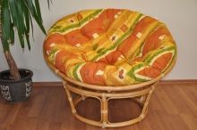 AKCE! Ratanov papasan 110 cm medov polstr lut motiv