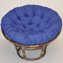 Ratanov papasan 115 cm hnd - polstr tmav modr melr