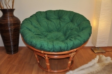 AKCE! Ratanov papasan 115 cm koak - polstr tmav zelen melr 