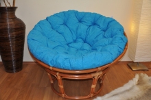 AKCE! Ratanov papasan 115 cm koak - polstr tyrkysov melr