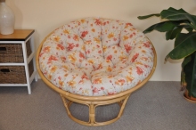 Ratanov papasan 115 cm medov - polstr motiv kvtiny