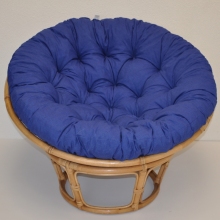 Ratanov papasan 115 cm medov - polstr tmav modr melr