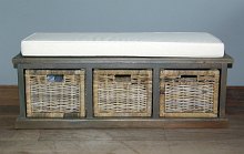Ratanov sedaka / botnk WOOD grey (3 x zsuvka)