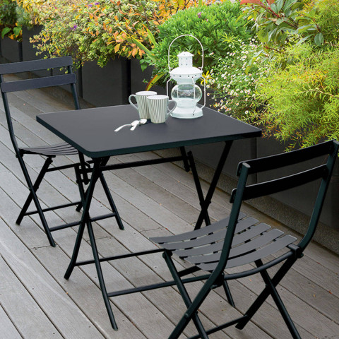 Skládací čtvercový zahradní stůl Greensboro - šedý